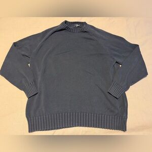 Vintage Brooks Brothers Sweater Mens XXL Navy Blue Knit Cotton Crewneck Pullover